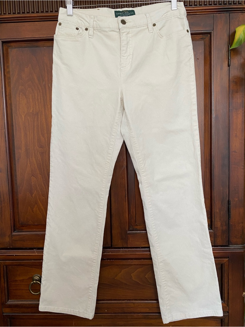 Ralph Lauren LRL Lauren Jeans Co. Cream Baby Wale Corduroy Jean Classic Straight